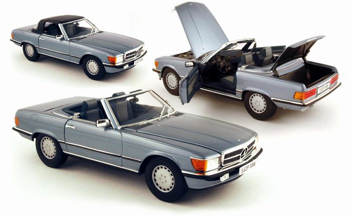 MERCEDES-Benz 300 SL Soft Top bleu 1986 1/18 NOREV
