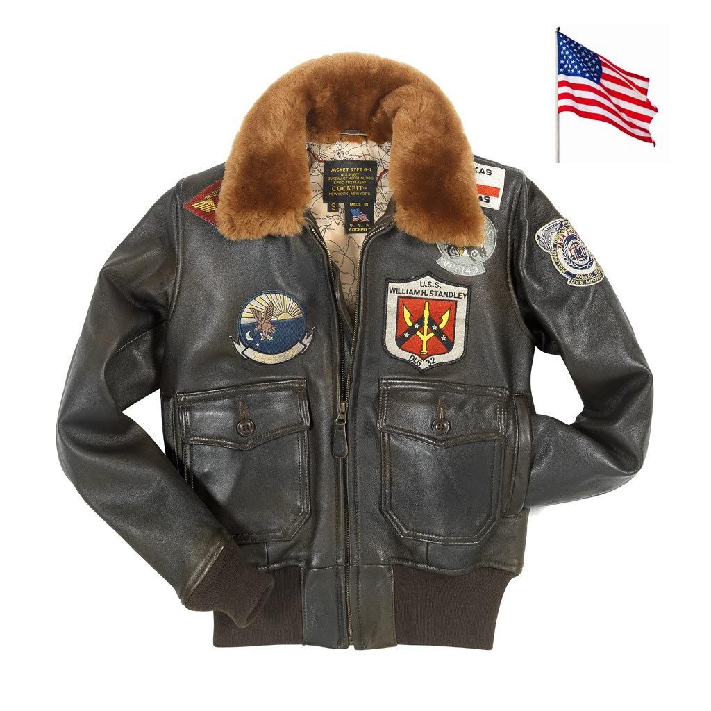 Blouson pilote cuir G1 Top Gun pour Femme COCKPIT USA AVIREX