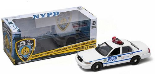 12920 Voiture FORD CROWN VICTORIA INTERCEPTOR 2001 NYPD NEW YORK POLICE DEPARTMENT 1/18 Gyrophares et Sirene Electroniques