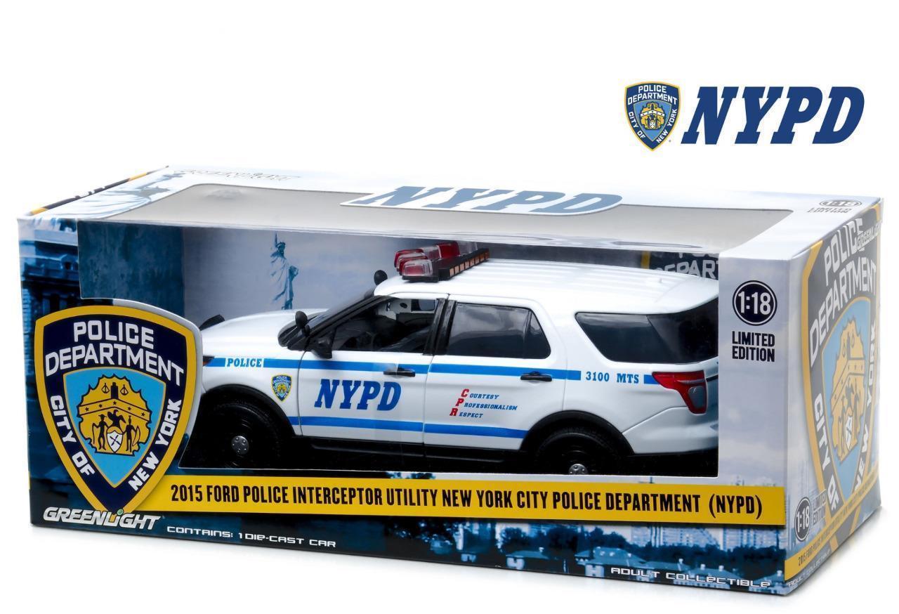 Voiture FORD POLICE INTERCEPTOR 2015 NYPD NEW YORK POLICE DEPARTMENT 1/18