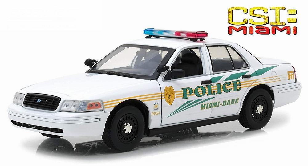 Voiture FORD CROWN VICTORIA 2003 POLICE INTERCEPTOR Les Experts MIAMI CSI 1/18