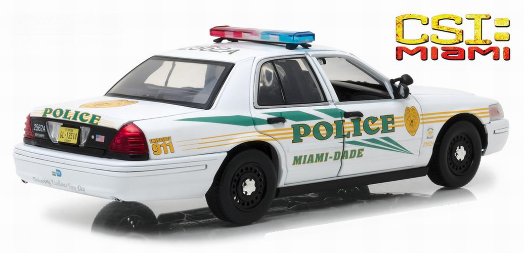 Voiture FORD CROWN VICTORIA 2003 POLICE INTERCEPTOR Les Experts MIAMI CSI 1/18