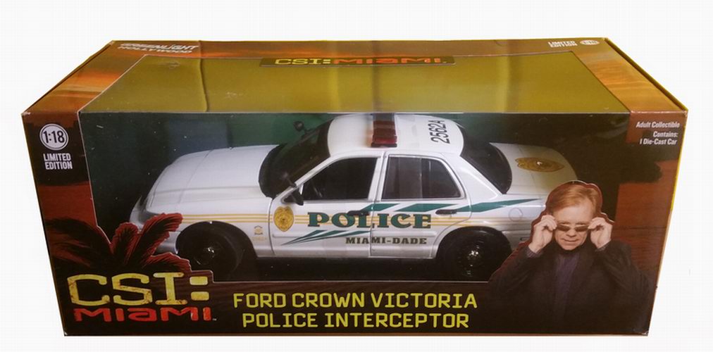 Voiture FORD CROWN VICTORIA 2003 POLICE INTERCEPTOR Les Experts MIAMI CSI 1/18