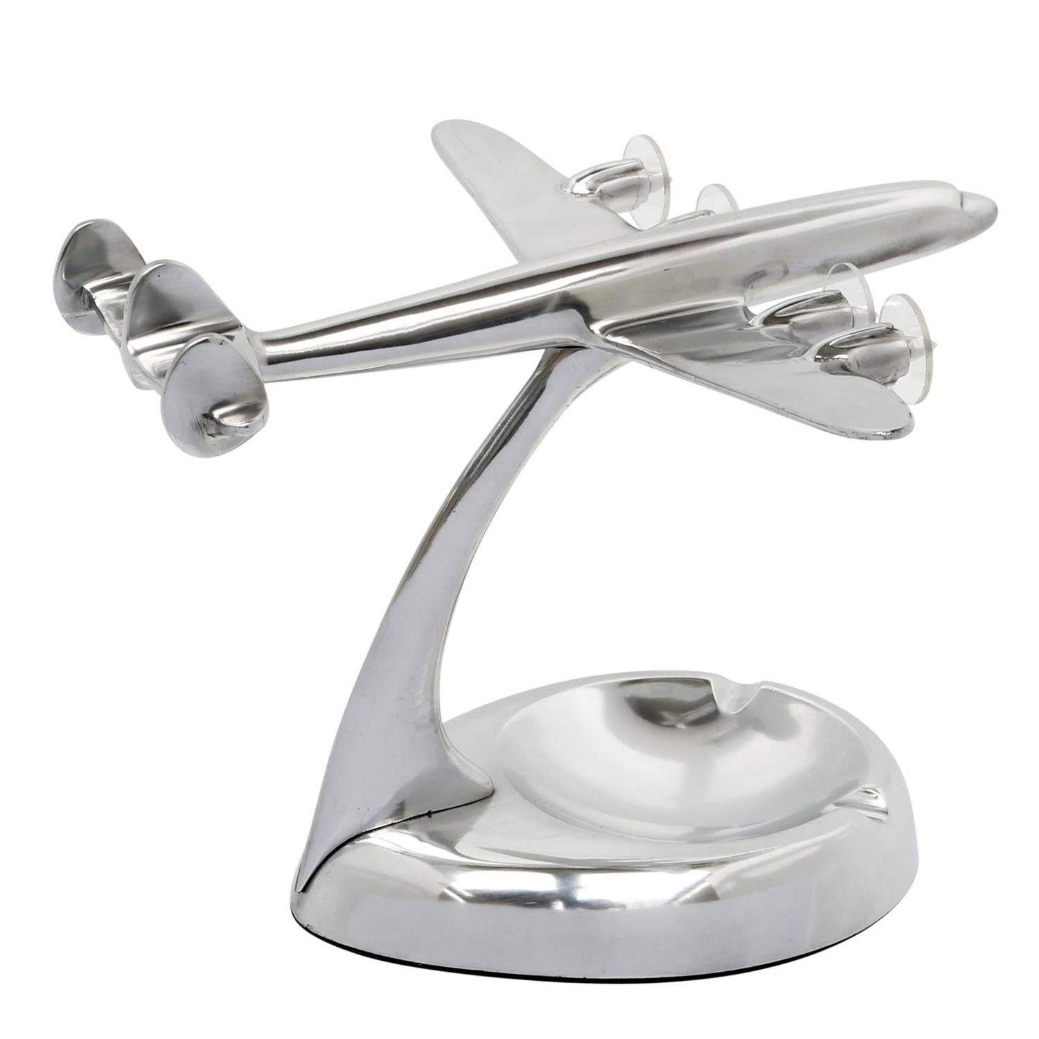 Maquette avion Super G Constellation en aluminium poli sur cendrier