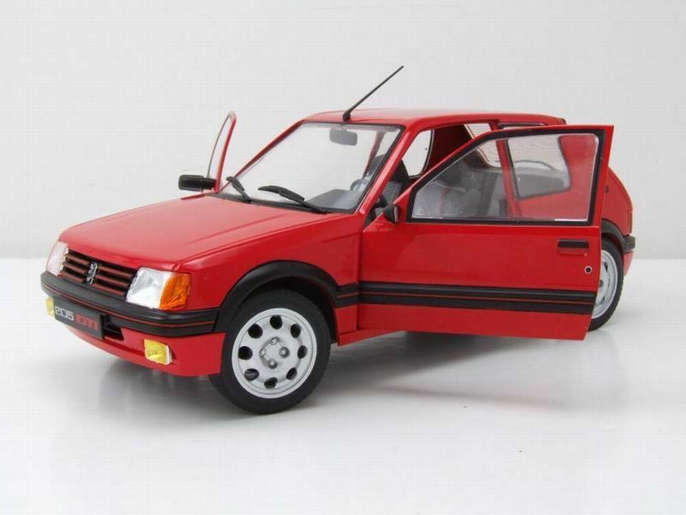 Voiture Miniature PEUGEOT 205 GTI 1.9L de 1985 Rouge Solido 1/18