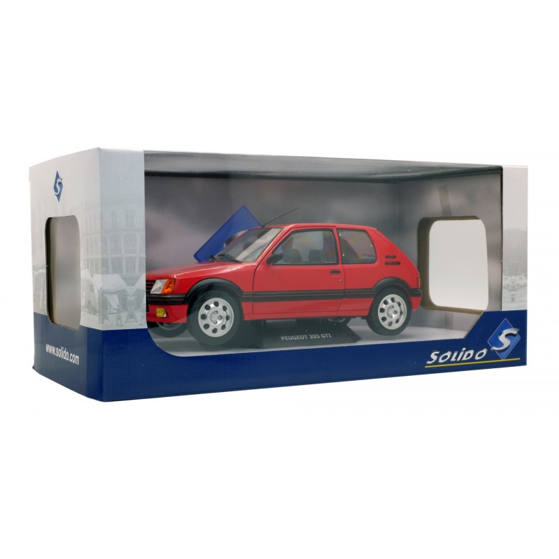 Voiture Miniature PEUGEOT 205 GTI 1.9L de 1985 Rouge Solido 1/18