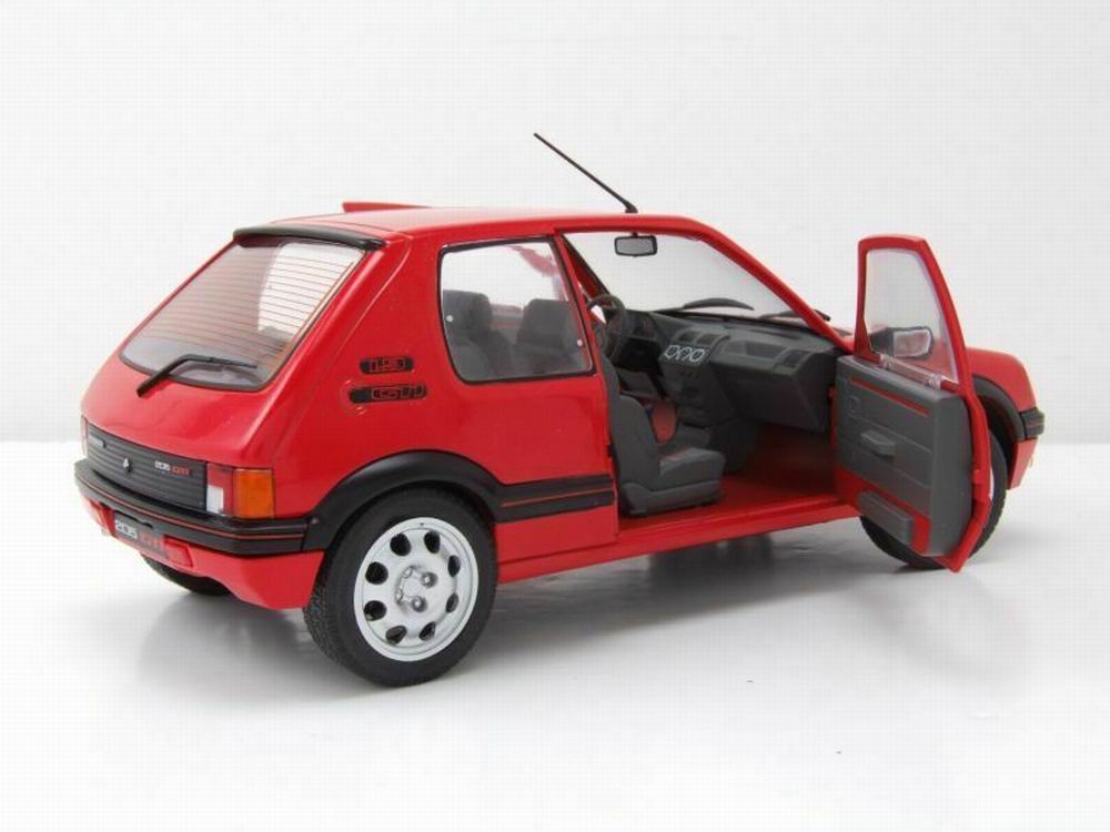 Voiture Miniature PEUGEOT 205 GTI 1.9L de 1985 Rouge Solido 1/18