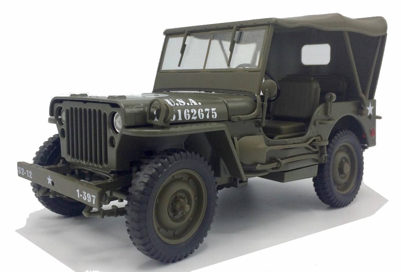 JEEP Willys fermé capote US Army 1/18