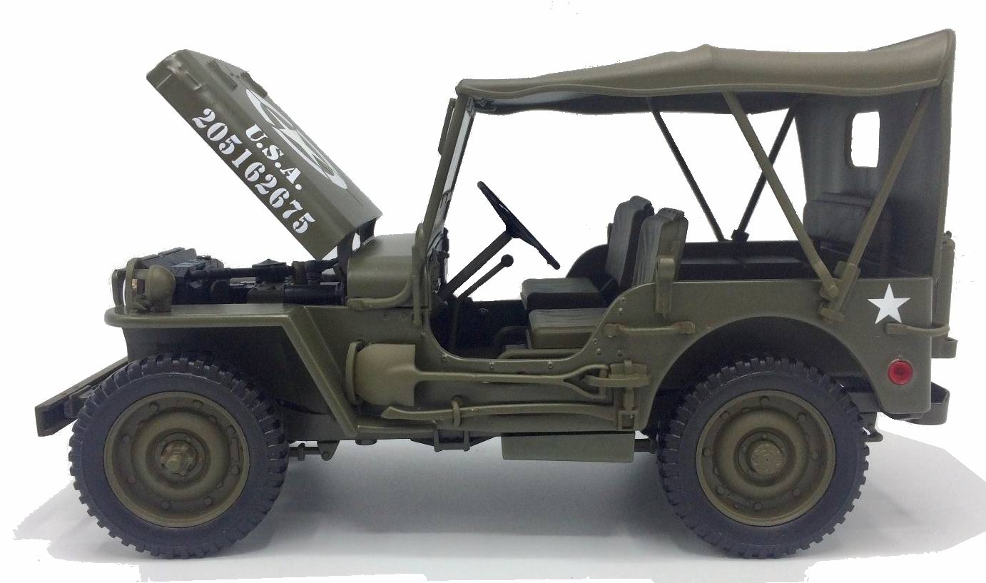 voiture militaire JEEP Willis fermé capote armée US 1/18