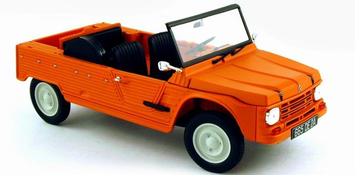 Voiture miniature en métal CITROEN Méhari 4X2 Orange 1/18 NOREV