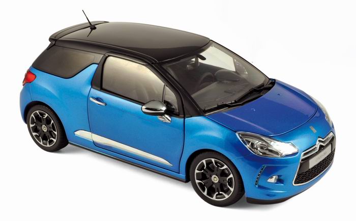 Citroen DS3 2011 Bleue Belle Ile avec Toit Noir NOREV  1/18