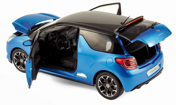 Citroen DS3 2011 Bleue Belle Ile avec Toit Noir NOREV  1/18