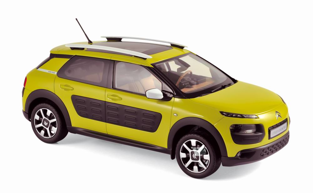 Voiture miniature Citroen C4 Cactus de 2014 Jaune Hello NOREV 1/18