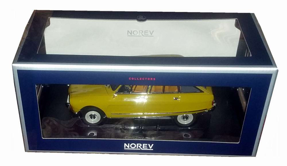 Voiture Miniature CITROEN Ami8 Club jaune 1/18 NOREV