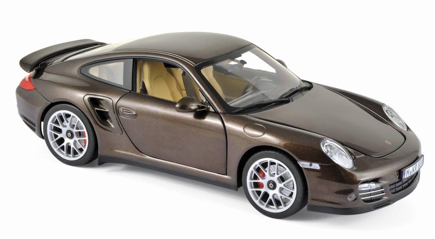 Miniature PORSCHE Turbo 2010 Brown metallic NOREV 1/18ème