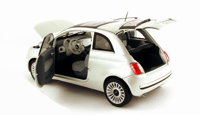 FIAT 500 Blanc Métallisé 2007