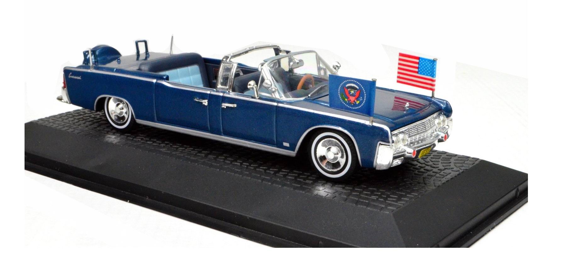 Voiture en métal Lincoln CONTINENTAL cabriolet SS-100-X Voiture Présidentielle JFK Kennedy 1/43 