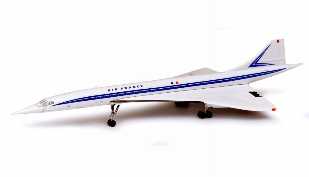 Maquette Concorde Air France 1/250 Test livery F-WTSB en métal nez mobile Schuco