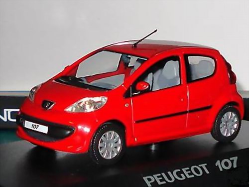 Voiture PEUGEOT 107 Rouge 2005 NOREV 1/43