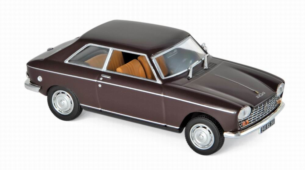 Voiture miniature PEUGEOT 204 Coupé 1967 marron NOREV 1/43