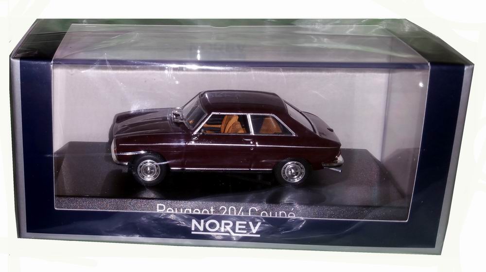Voiture miniature PEUGEOT 204 Coupé 1967 marron NOREV 1/43