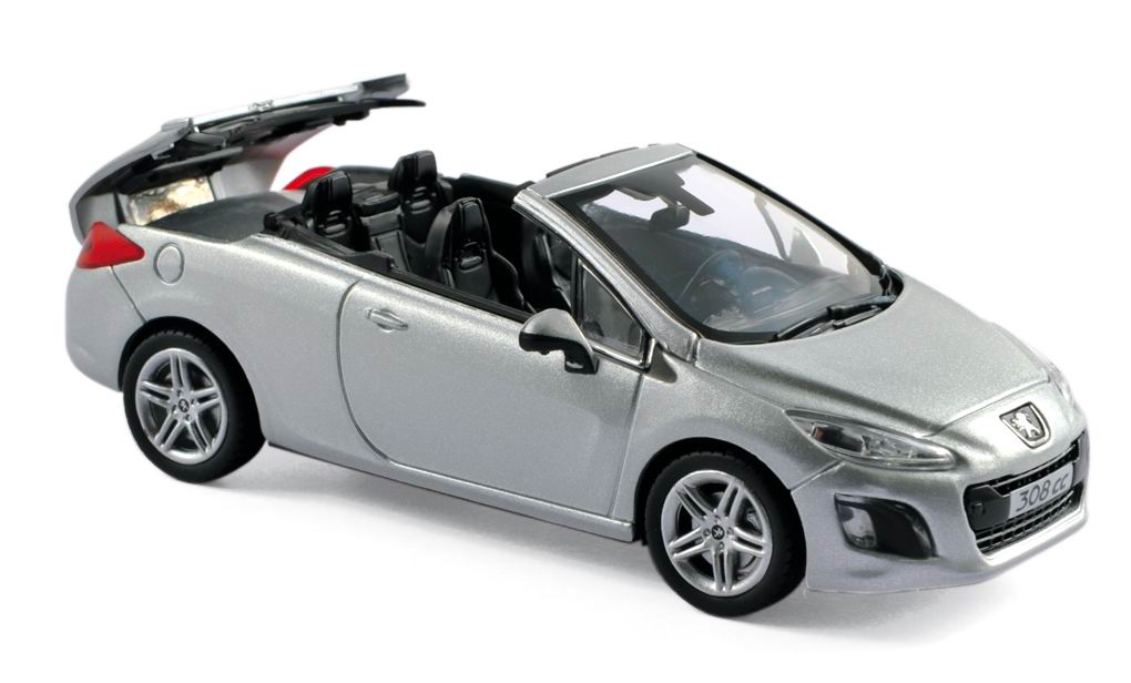 Miniature PEUGEOT 308 CC Aluminium Silver 2011 NOREV 1/43