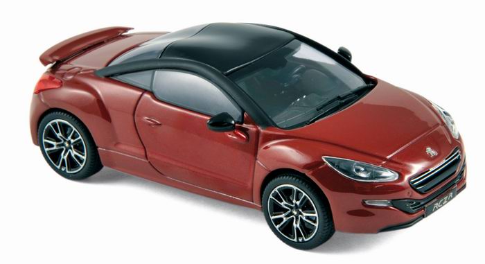 Miniature PEUGEOT RCZ 2013 Rouge avec Toit Noir Mat  NOREV 1/43ème