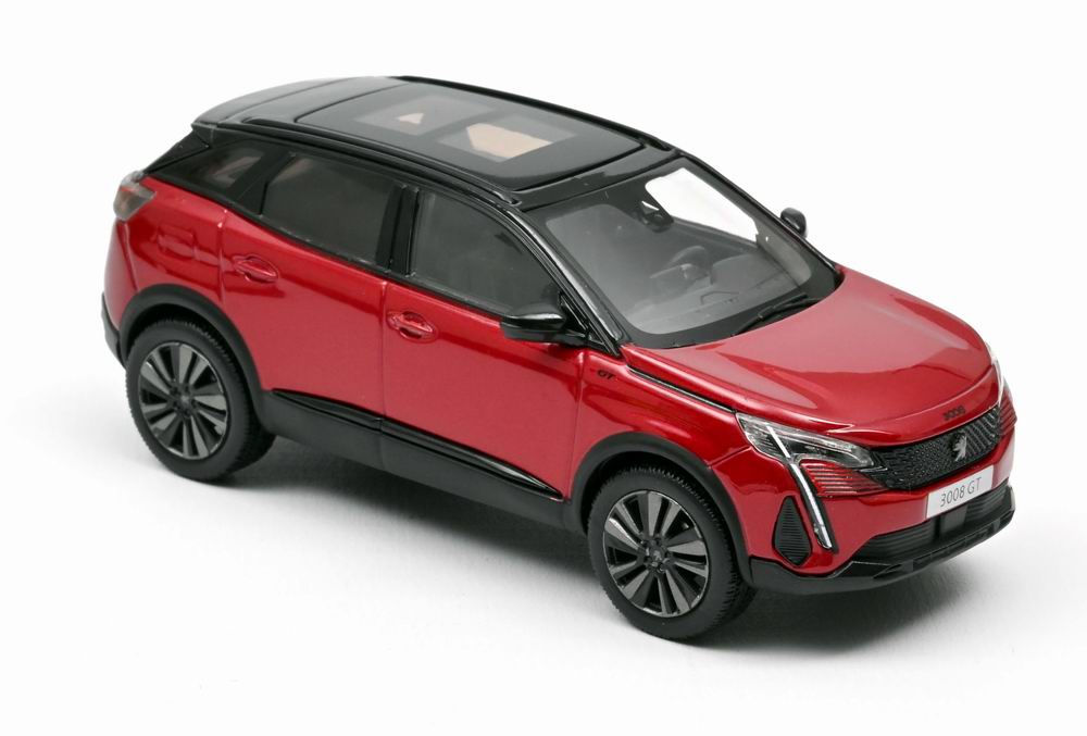 Voiture miniature PEUGEOT 3008GT Black Pack 2020 Rouge Ultimate Perle NOREV 1/43