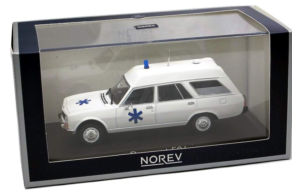 Voiture miniature PEUGEOT 504 Break Ambulance Norev 1/43
