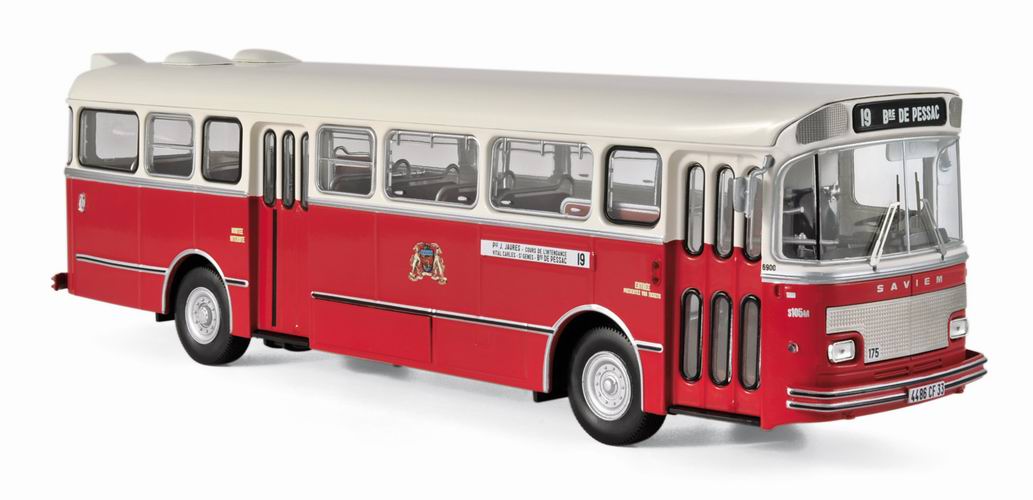 Miniature Autobus SAVIEM S105M 1969 Bordeaux 1/43 NOREV