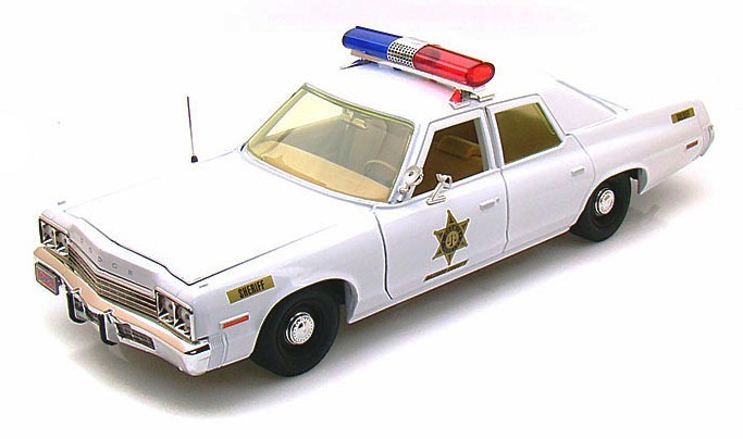 Voiture Dodge Monaco 1974 Police Car de la série Shérif fais-moi peur en métal au 1/18