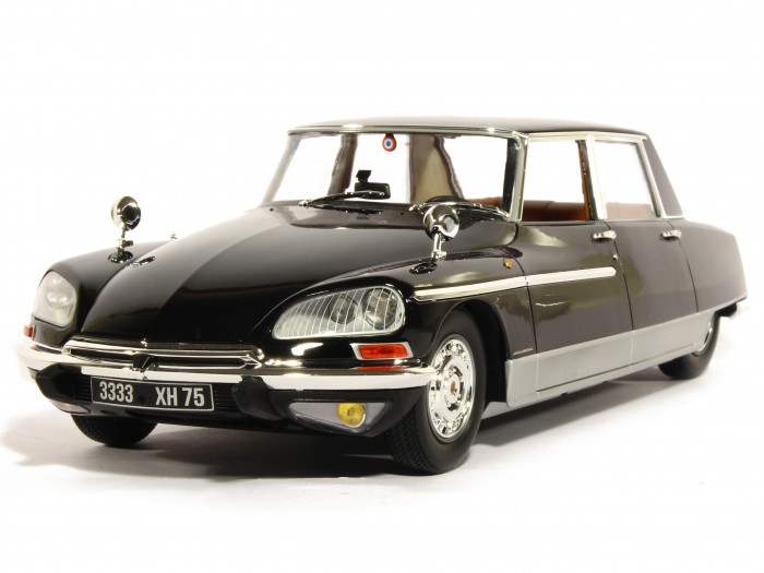 CITROEN DS 21 CHAPRON LORRAINE 1969 PRÉSIDENTIELLE ALAIN POHER Avec Phares et Feux Lumineux 1/18