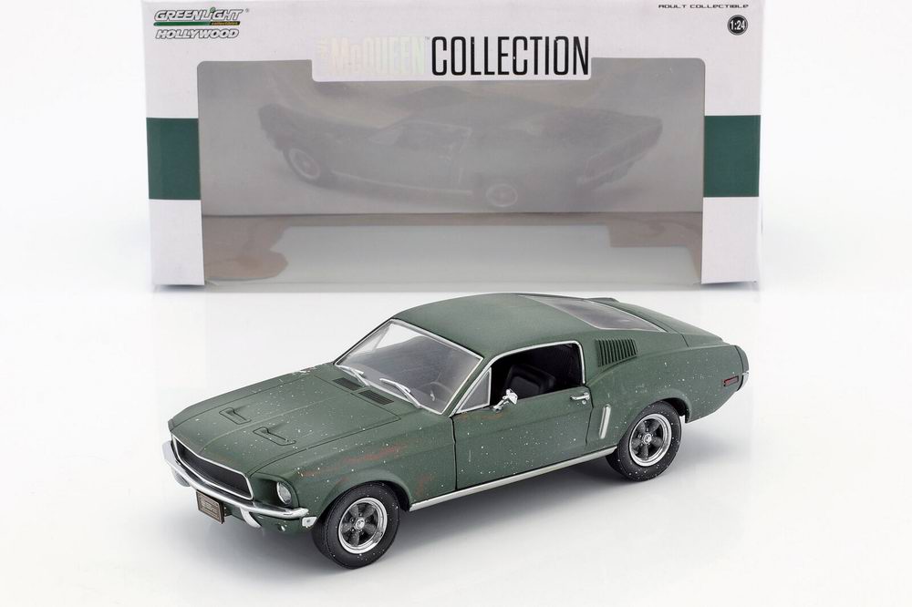 Voiture en métal Ford Mustang GT Fast Back Bullitt Version Rouillée Non Restaurée 1/24