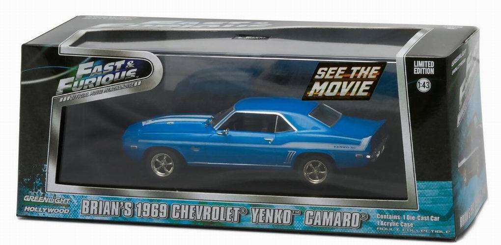 Miniature voiture CHEVROLET 1969 Yenko 427 Camaro Lemans Fast anf Furious 1/43ème 