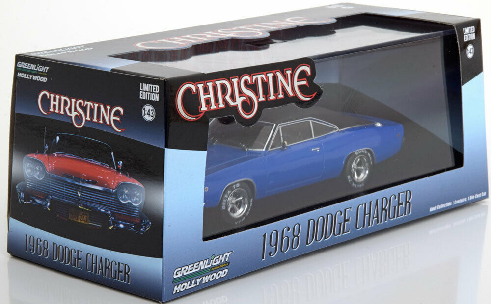 Voiture Dodge Charger bleu 1968 Dennis Guilder Christine au 1/43 en Métal