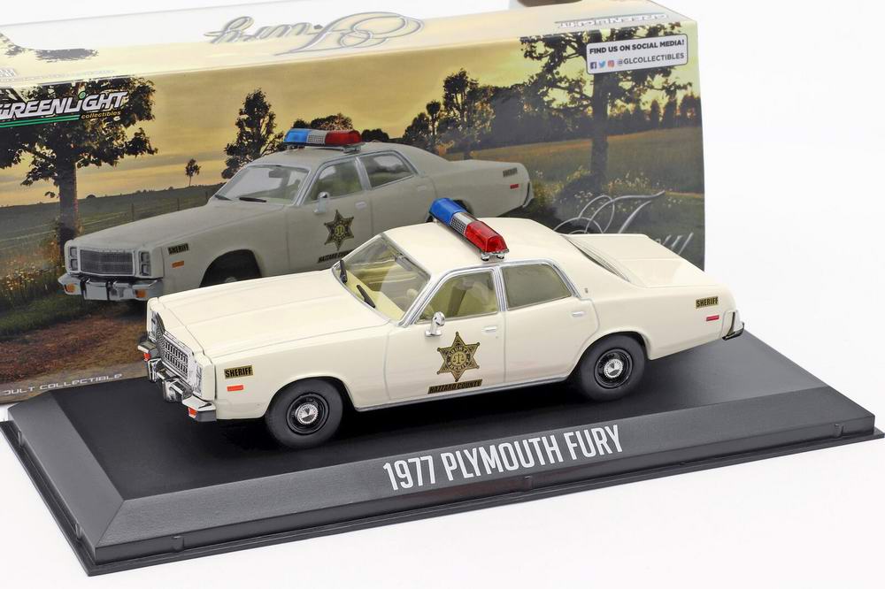 Voiture Plymouth Fury Hazzard Police Sherif Rosco Purvis Coltrane Shérif fais-moi peur 1/43