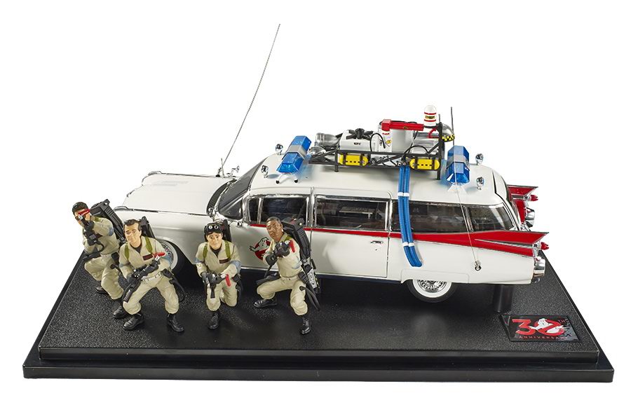 Cadillac 1959 Ghostbusters ECTO 1 SOS Fantômes Métal au 1/18 Hot Wheels Mattel avec 4 figurines