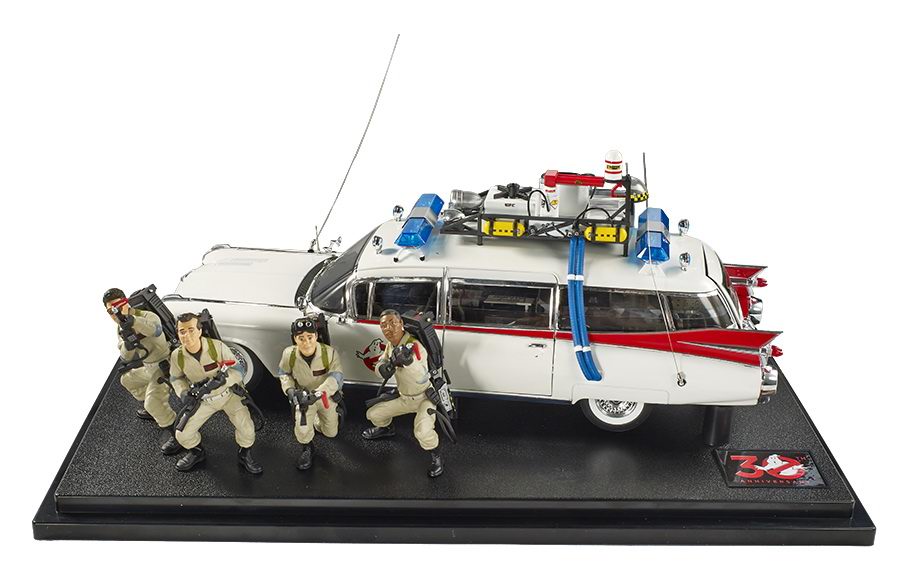 Voiture SOS Fantômes ECTO-1 1/18 - Modèle Collecteur 40ème Anniversaire, 35 Cm, Portes Ouvrantes