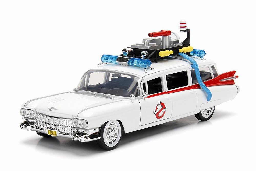 Voiture miniature Cadillac Ghostbusters ECTO1 SOS Fantômes Métal 1/24