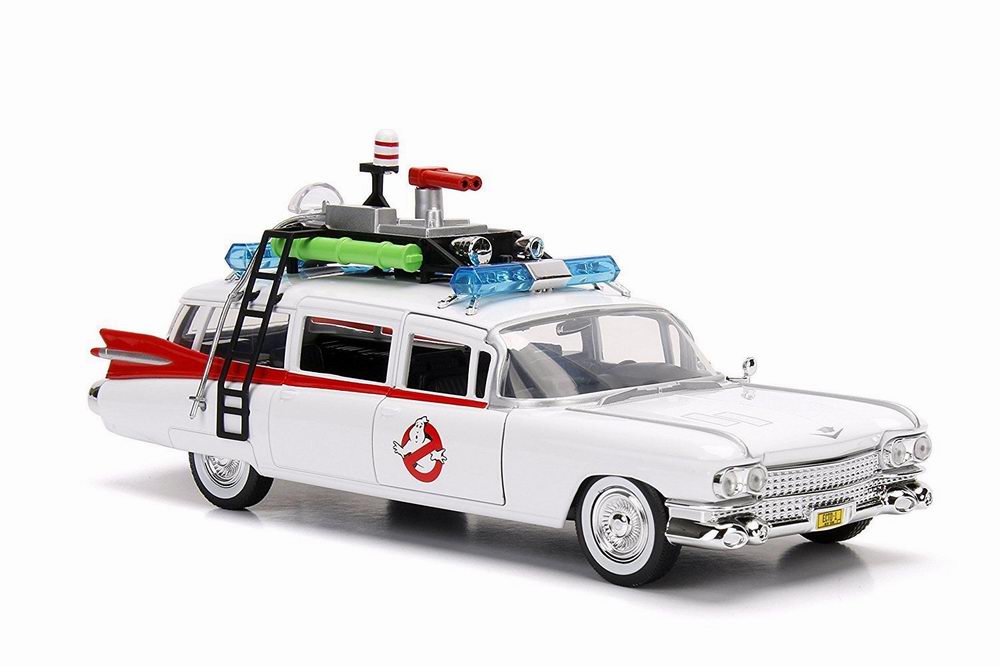 Voiture miniature Cadillac Miller Meteor Ghostbusters ECTO-1 SOS Fantômes Métal 1/24