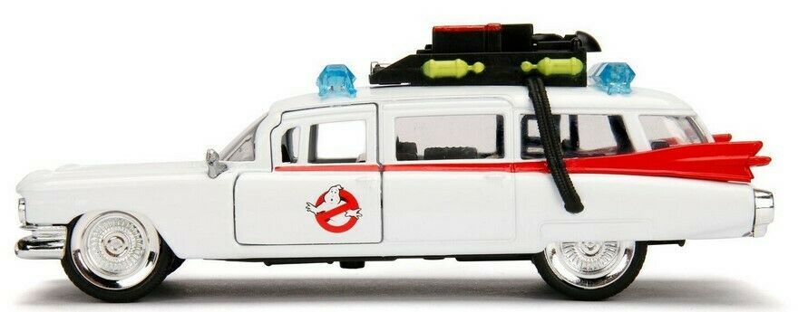 Voiture miniature Cadillac Miller Meteor Ghostbusters ECTO-1 SOS Fantômes Métal 1/32