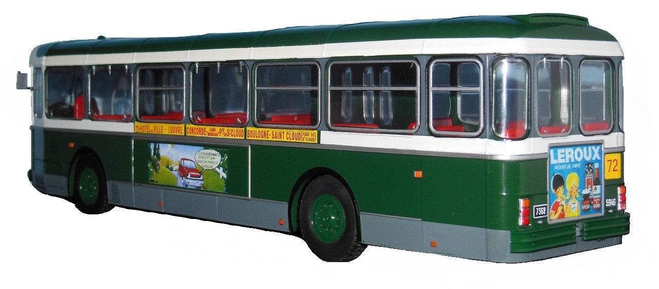 Autobus SAVIEM SC10U de la RATP de 1965 Ligne 72 HOTEL DE VILLE - PONT DE SAINT CLOUD 1/43