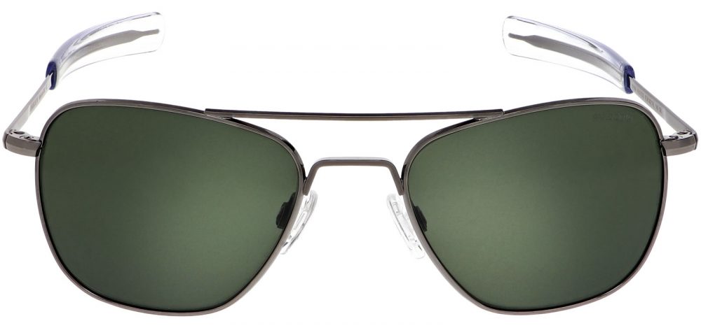 LUNETTES DE SOLEIL aviateur monture Gun Metal verre vert Randolph