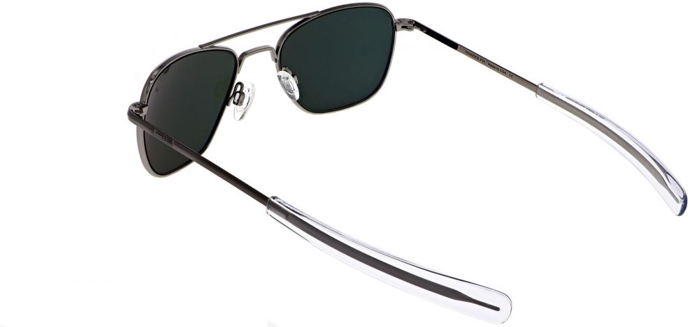 LUNETTES DE SOLEIL aviator monture gunmetal verre vert Randolph