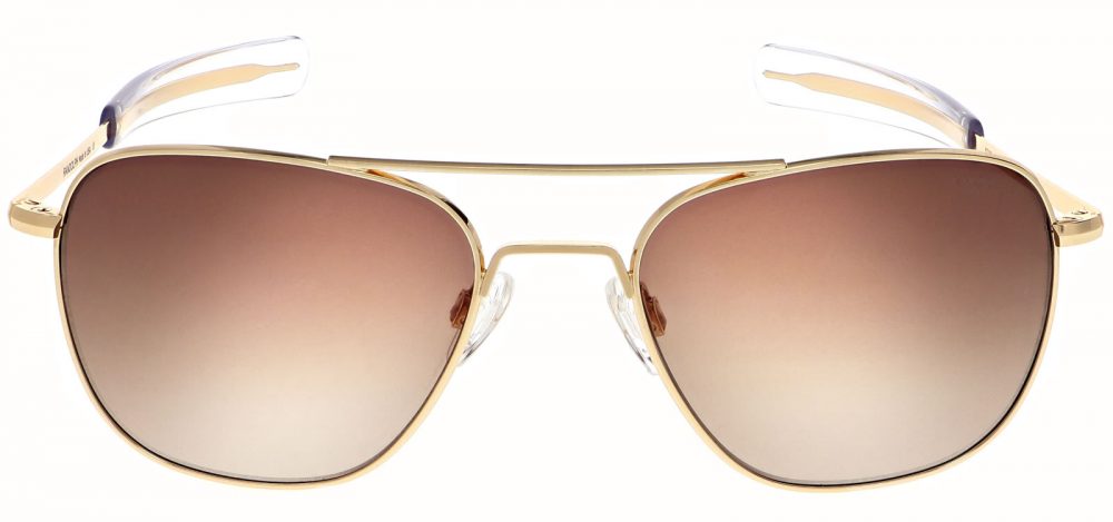 LUNETTES DE SOLEIL aviator monture or verre brun clair Randolph