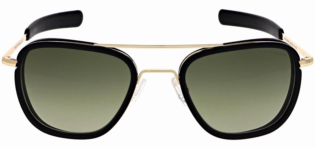 LUNETTES DE SOLEIL aviateur monture Fusion Or 23K verre vert conifère Randolph