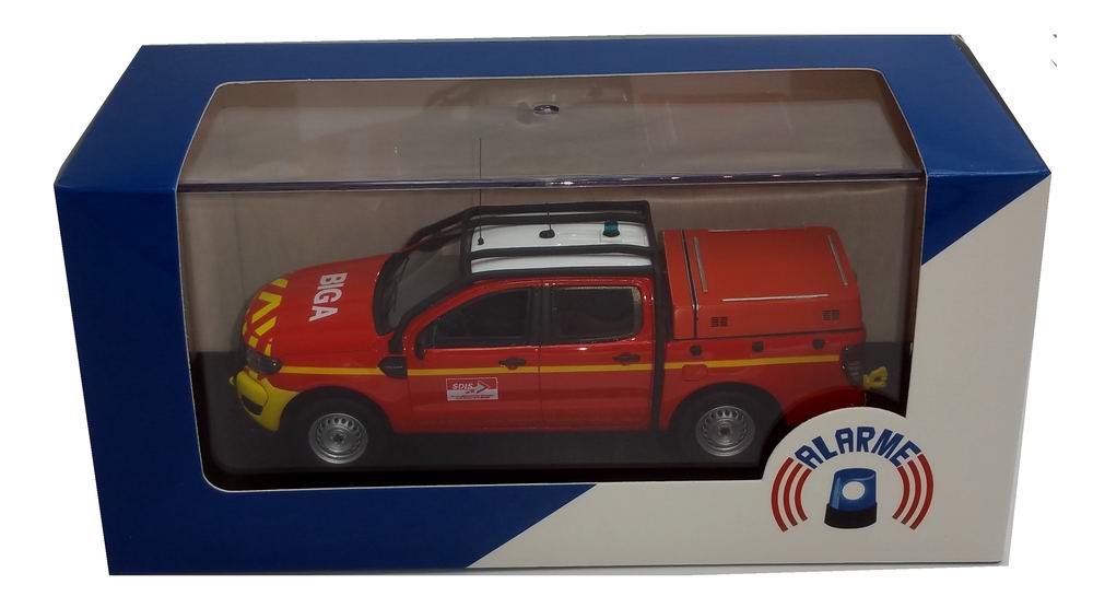 Miniature Ford Ranger VLHR Sapeurs Pompiers SDIS 33 BIGANOS 1/43 Alarme