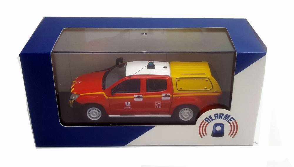 Miniature ISUZU D-MAX Sapeurs Pompiers VLTT SDIS SDIS 07 Ardèche Sapeurs Pompiers SDIS 07 1/43 Alarme