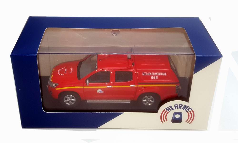 Miniature ISUZU D-MAX Sapeurs Pompiers SECOURS EN MONTAGNE SDIS 64 Pyrenees-Atlantiques 1/43 Alarme