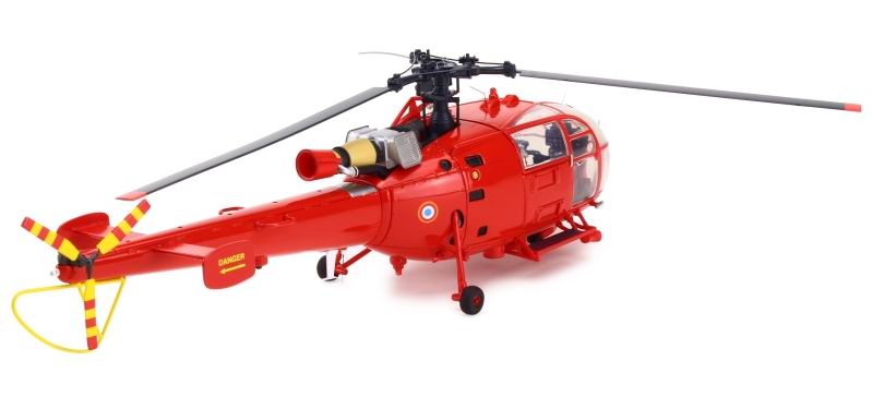 Maquette Helicoptere ALOUETTE 3 Dragon75 protection civile Pompiers de Paris 1/43
